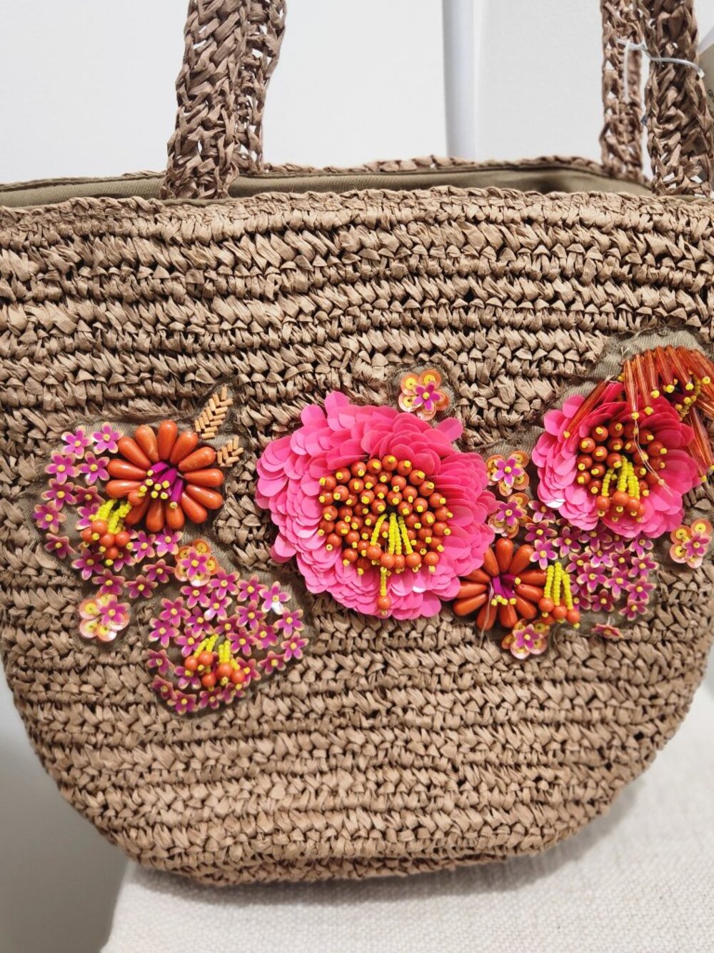 Pink Beaded tote